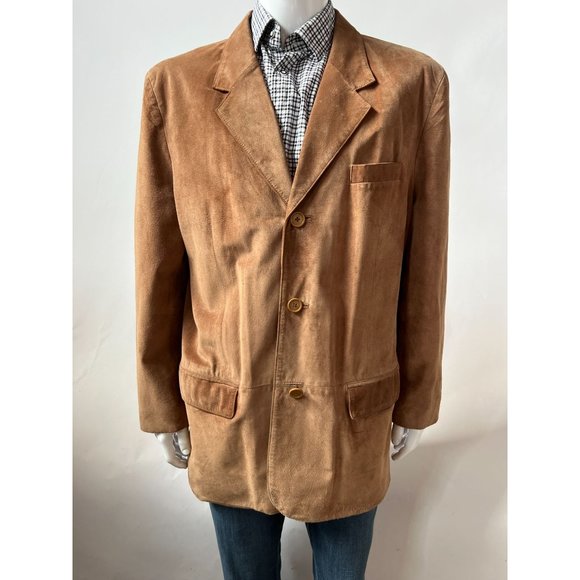 Jones NY Vintage Suede Jacket Tan 44R Leather - Picture 1 of 16